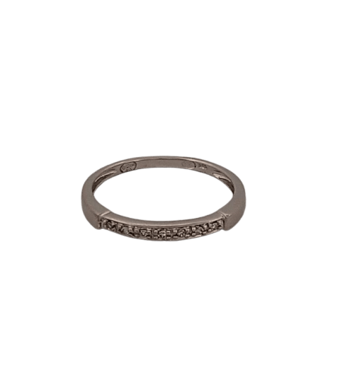 Bague 52.5 Bague demi-alliance en or blanc et brillants 58 Facettes 3042188