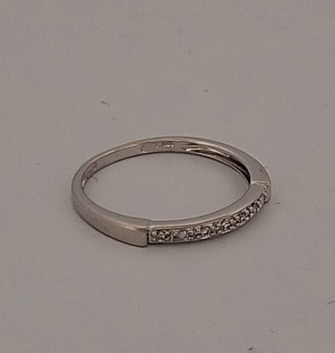 Bague 52.5 Bague demi-alliance en or blanc et brillants 58 Facettes 3042188