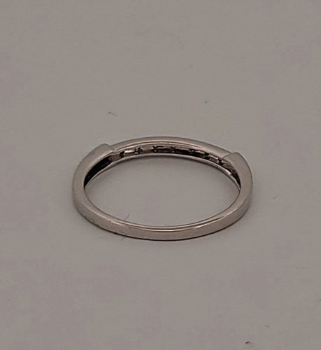 Bague 52.5 Bague demi-alliance en or blanc et brillants 58 Facettes 3042188