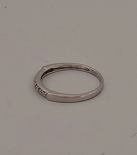 Bague 52.5 Bague demi-alliance en or blanc et brillants 58 Facettes 3042188