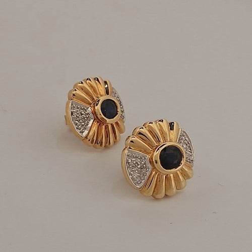 Boucles d'oreilles Boucles d'oreilles en or jaune et blanc, saphirs et brillants 58 Facettes 2589388-2584388