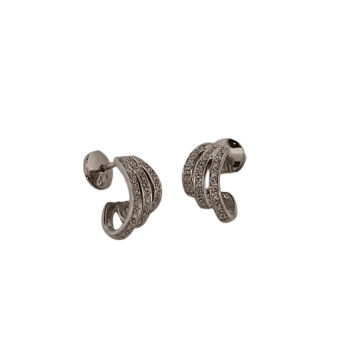 Boucles d'oreilles Boucles d'oreilles en or blanc et brillants 58 Facettes 2752670