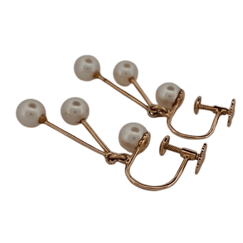 Boucles d'oreilles Boucles d'oreilles pendantes en or jaune et perles de culture 58 Facettes 3042170