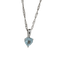 Collier Collier en or blanc avec aigue-marine cœur 58 Facettes 3042149