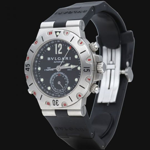 Montre Bulgari Diagono Scuba GMT - Montre en acier 58 Facettes MT46068