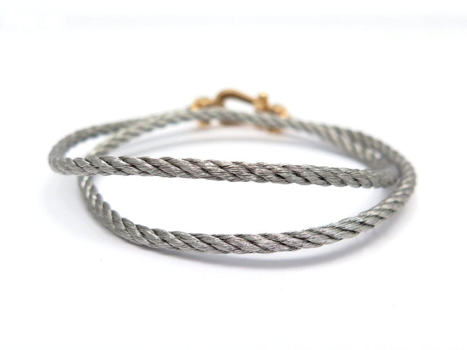 Bracelet FRED Force 10 - Bracelet PM manille or jaune 18k et acier 58 Facettes 274930