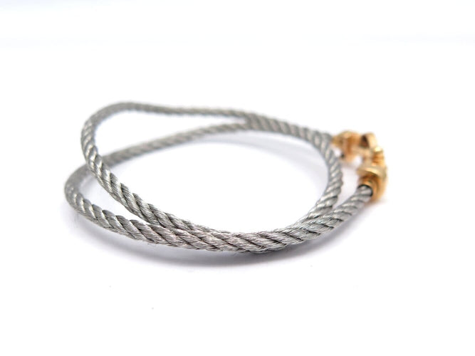 Bracelet FRED Force 10 - Bracelet PM manille or jaune 18k et acier 58 Facettes 274930