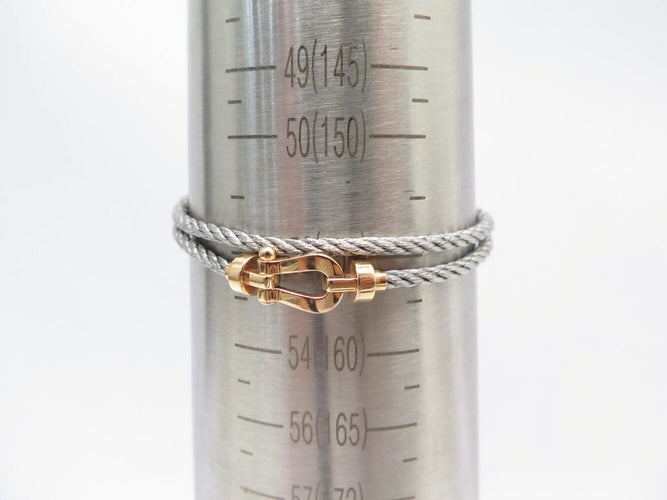 Bracelet FRED Force 10 - Bracelet PM manille or jaune 18k et acier 58 Facettes 274930