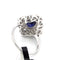 Bague 56 Bague en or blanc 18 ct avec saphir et diamants 58 Facettes 169/26 F 129/26