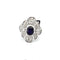 Bague 56 Bague en or blanc 18 ct avec saphir et diamants 58 Facettes 169/26 F 129/26