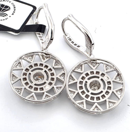 Boucles d'oreilles Boucles d'oreilles en or blanc 18 kt et diamants 58 Facettes 169/26 G