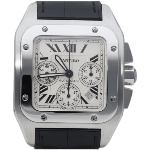 Montre Cartier Santos 100 XL Chronograph - Montre en acier 58 Facettes MT46731