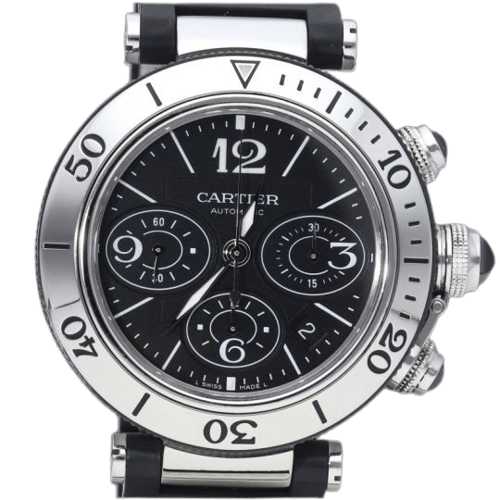 Montre Cartier Pasha Seatimer - Montre chronographe 42 mm en acier 58 Facettes MT46733