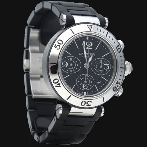 Montre Cartier Pasha Seatimer - Montre chronographe 42 mm en acier 58 Facettes MT46733