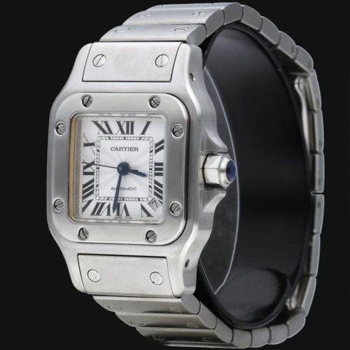 Montre Cartier Santos 100 XL - Montre chronographe en or jaune et acier 58 Facettes MT46767