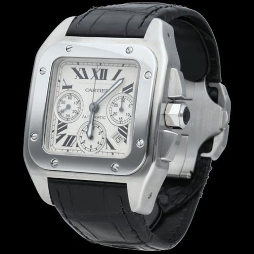 Montre Cartier Santos 100 XL Chronograph - Montre en acier 58 Facettes MT46738