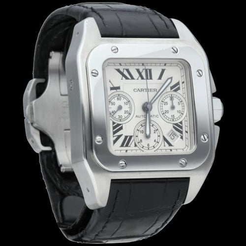 Montre Cartier Santos 100 XL Chronograph - Montre en acier 58 Facettes MT46738