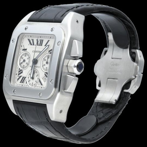 Montre Cartier Santos 100 XL Chronograph - Montre en acier 58 Facettes MT46738