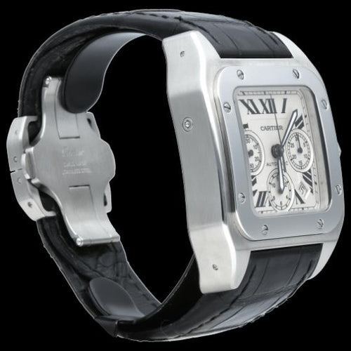 Montre Cartier Santos 100 XL Chronograph - Montre en acier 58 Facettes MT46738