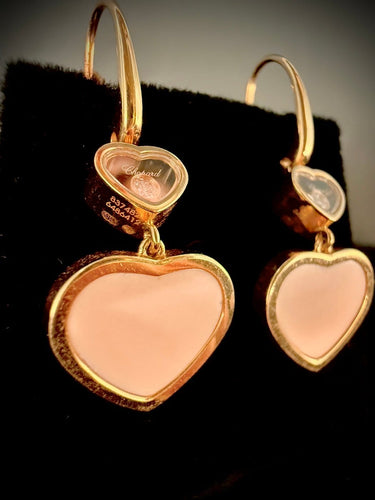 Boucles d'oreilles Chopard Happy Hearts - Boucles d'oreilles en or rose et diamant 58 Facettes Boucles 05