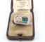 Bague 54 Bague en or jaune et blanc 18 ct, diamants et émeraude 58 Facettes 359/26 A