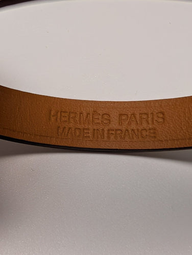 Bracelet Hermès Rivale Mini - Bracelet en plaqué or et cuir 58 Facettes 1217