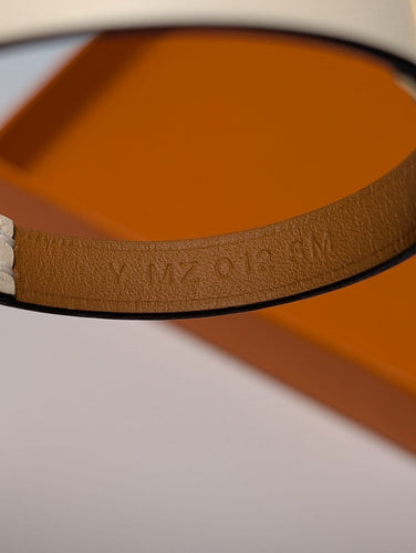 Bracelet Hermès Rivale Mini - Bracelet en plaqué or et cuir 58 Facettes 1217