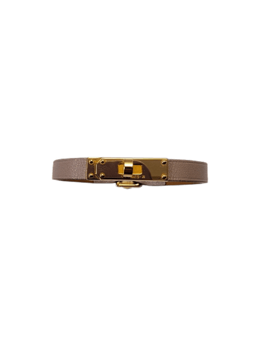 Bracelet Hermès Kelly Mini - Bracelet en plaqué or et cuir 58 Facettes 1220
