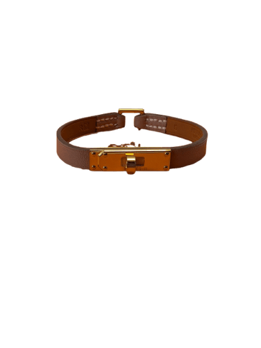 Bracelet Hermès Kelly Mini - Bracelet en plaqué or et cuir 58 Facettes 1220