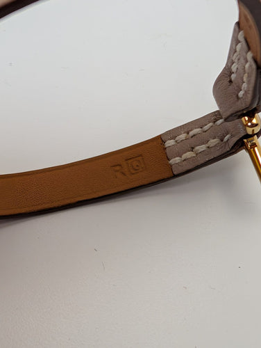Bracelet Hermès Kelly Mini - Bracelet en plaqué or et cuir 58 Facettes 1220