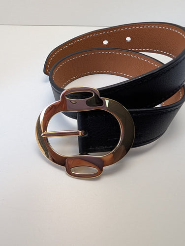 Bracelet Hermès Bouclerie - Bracelet Double Tour en cuir et plaqué or 58 Facettes 1218