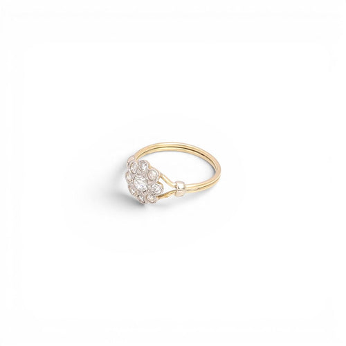 Bague 55 Art déco - Bague en or 18 carats, platine et diamants 58 Facettes DMAR18