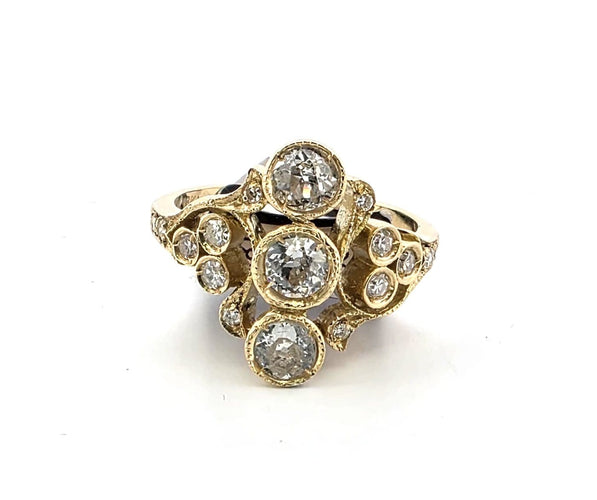 Bague 55 Bague en or jaune 18 ct et diamants 58 Facettes 206/26 A