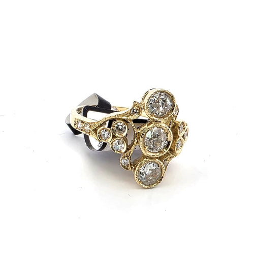 Bague 55 Bague en or jaune 18 ct et diamants 58 Facettes 206/26 A