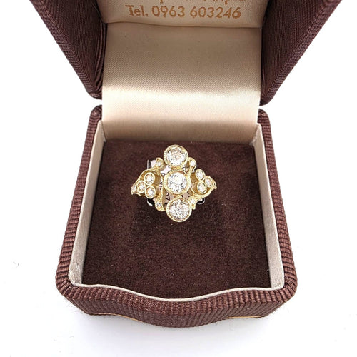 Bague 55 Bague en or jaune 18 ct et diamants 58 Facettes 206/26 A