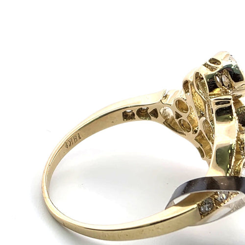Bague 55 Bague en or jaune 18 ct et diamants 58 Facettes 206/26 A