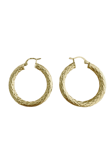 Boucles d'oreilles Boucles d'oreilles créoles texturées en or jaune 18 carats 58 Facettes N54