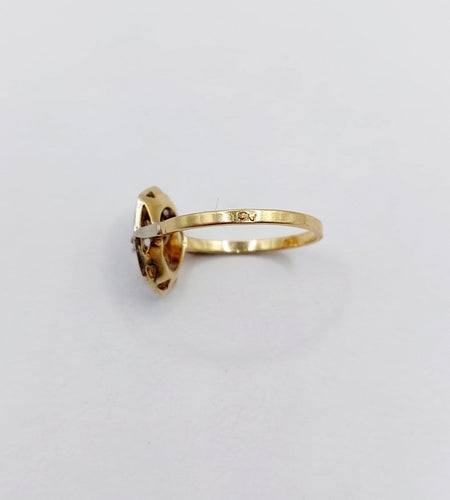 Bague 55.5 Bague Art déco en or 18K, platine et diamants taille rose 58 Facettes A07256
