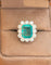 Bague 55.5 Pompadour - Bague en or blanc, émeraude et diamants 58 Facettes 201