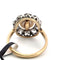 Bague 54 Bague en or jaune 18 ct, argent, diamants et perle naturelle 58 Facettes 353/26 B 187/26