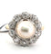 Bague 54 Bague en or jaune 18 ct, argent, diamants et perle naturelle 58 Facettes 353/26 B 187/26