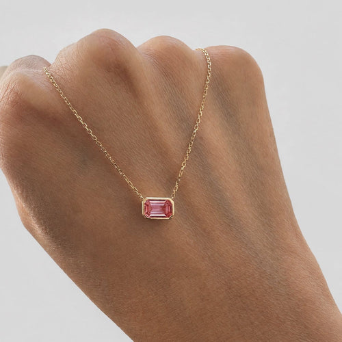 Collier Love More - Collier serti clos en or 18K et saphir padparadscha 58 Facettes GPD1015PP