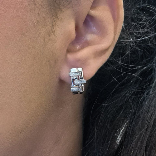 Boucles d'oreilles Boucles d'oreilles en or blanc et diamants 58 Facettes #5081