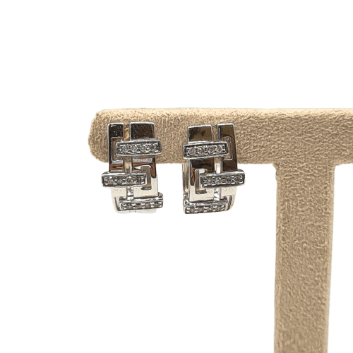 Boucles d'oreilles Boucles d'oreilles en or blanc et diamants 58 Facettes #5081
