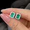 Boucles d'oreilles Boucles d'oreilles en or blanc 18K, émeraudes et diamants 58 Facettes GER1319WG