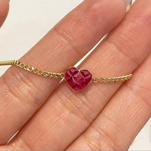 Bracelet Ruby by Heart - Bracelet en or 18 carats et rubis 58 Facettes GBT1038YG
