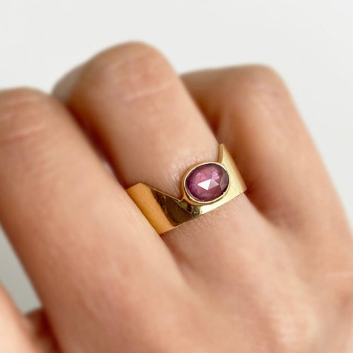 Bague 50 Love More - Bague cigar en or 18K et saphir rose 58 Facettes GBR1207RP