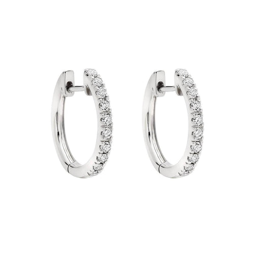 Boucles d'oreilles Embrace - Boucles d'oreilles créoles en or blanc et diamants 58 Facettes GER1356WG