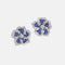 Boucles d'oreilles Tiffany - Boucles d'oreilles fleurs en platine, saphirs et diamants 58 Facettes 198