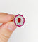 Bague 53.5 Bague marguerite vintage en or blanc, rubis et diamants 58 Facettes A07261
